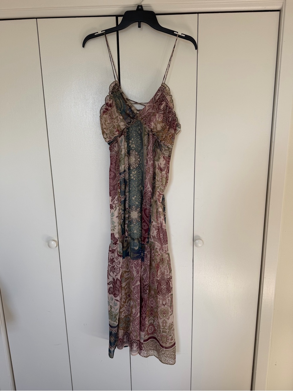 Zara Women's Floral Paisley Spaghetti Strap Maxi Dress - Multicolor